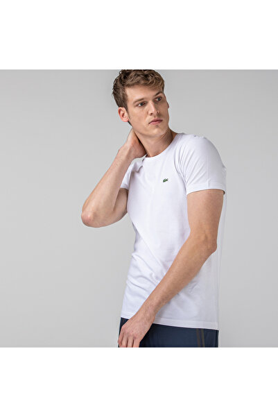 Lacoste Erkek Slim Fit Bisiklet Yaka Beyaz T-Shirt
