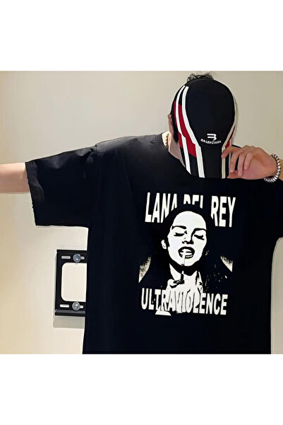 Köstebek Μαύρο μπλουζάκι Lana Del Rey - Stencil Ultraviolence (Unisex).