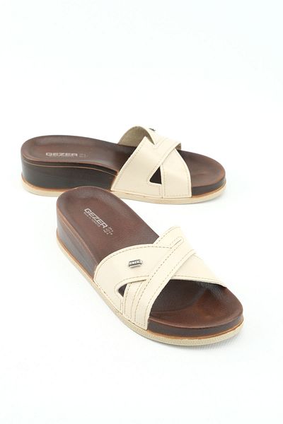 GEZER Summer Faux Leather High Heel Women's Daily Slippers