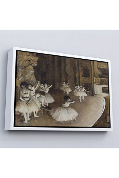 Oxyteez Edgar Degas cu cadru din lemn - Pictură de probă de balet pe scenă-7053