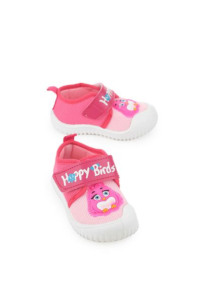 GEZER Summer Linen Baby Girl Happy Birds Velcro Adjustable Shoes
