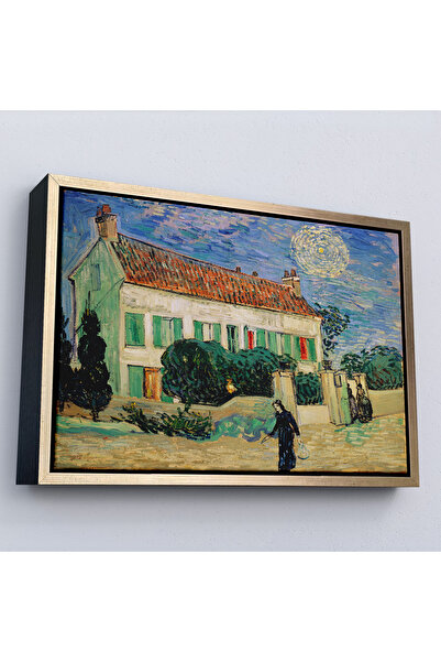 Home Vincent Van Gogh cu cadru din lemn - Pictură de noapte Casa Albă - Casa Albă Noaptea-7173