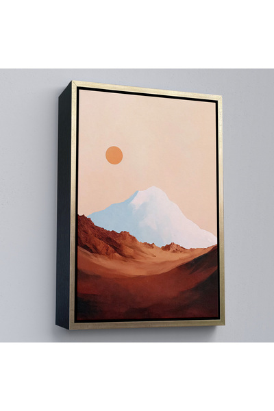 Oxyteez Αφηρημένο ηλιακό τοπίο πίσω από το βουνό με ξύλινο πλαίσιο-7622