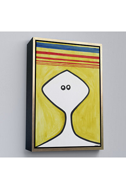 Oxyteez Alexander Calder cu cadru din lemn - Pictură abstractă a capului - He...