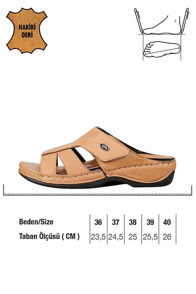 Paleng Gezer Genuine Leather Women's Slippers