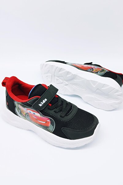 Kidx RF2340 Cars Sneaker, екстра леки ортопедични мъжки ежедневни детски спортни обувки, черно-червени