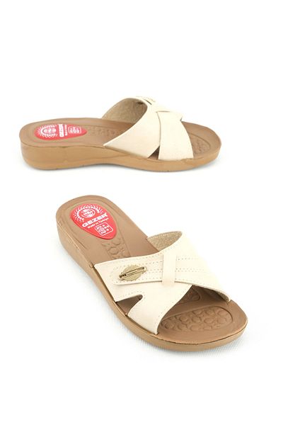 GEZER Women's Summer Faux Leather Comfortable Sole Daily Slippers