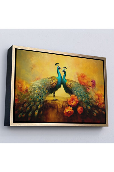 Oxyteez Pictură cu păuni cu rame din lemn-7206