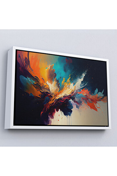 Home Abstract Colorful Ink Painting with Wooden Frame-7207