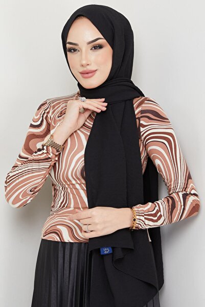 hafsamina Patterned Turtleneck Body Salmon