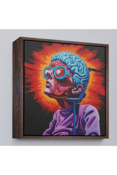 Oxyteez Diagramă de structură detaliată a creierului uman cu cadru din lemn-8328