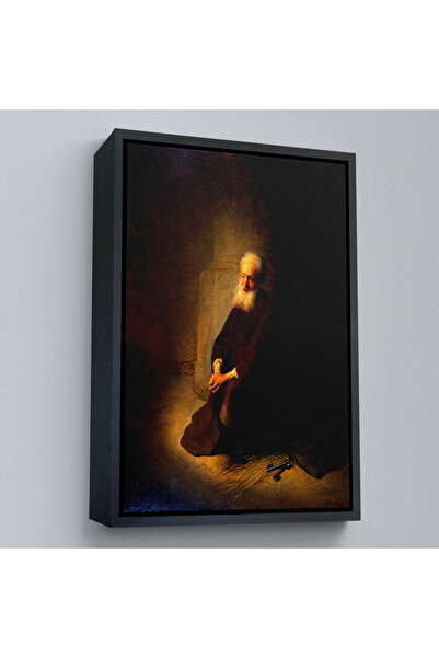 Oxyteez Rembrandt Van Rijn cu cadru din lemn - Pictură în genunchi de Sfântul...