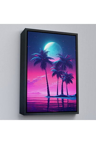 Oxyteez Ξύλινο πλαίσιο Midnight Palm Trees Landscape Painting-7552