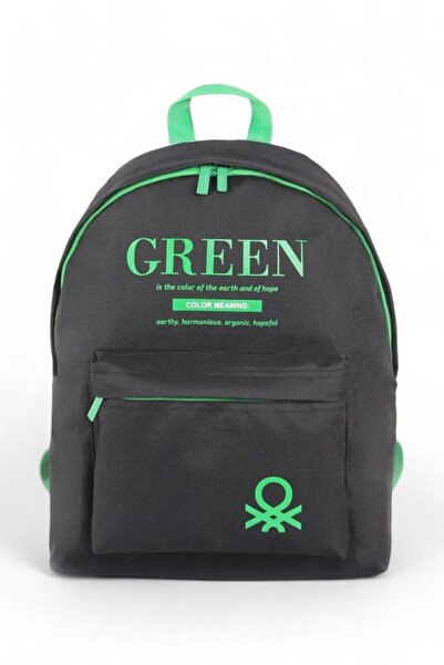 Benetton حقيبة ظهر مدرسية سوداء للجنسين Ben03805