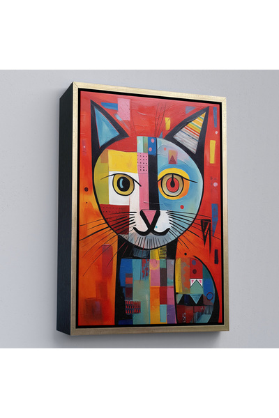 Oxyteez Stil Pablo Picasso cu cadru din lemn - Pictură abstractă colorată de ...