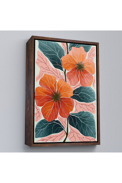 Home Pictură cu flori de bujor cu rame din lemn-7640