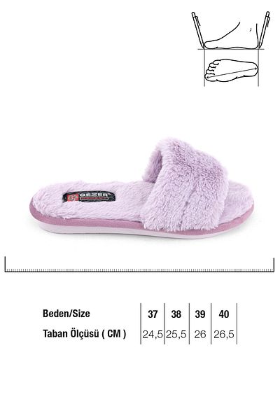 GEZER Kışlık Kadın Peluşlu Ev Bahçe Terlik