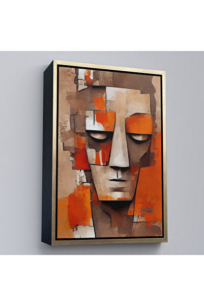 Oxyteez Pictură iconică surrealistică a omului cu cadru din lemn-7836