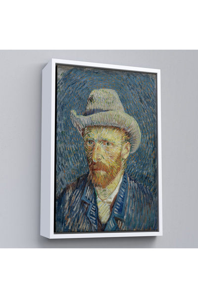 N NOXXO Vincent Van Gogh cu cadru din lemn - Pictură de autoportret cu pălărie de paie-7481