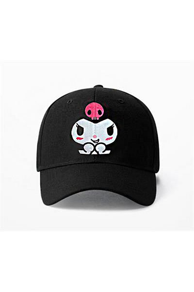 Köstebek Black Anime Kuromi Face Hat