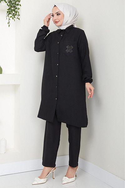 hafsamina Black Stone Double Set - HM2447