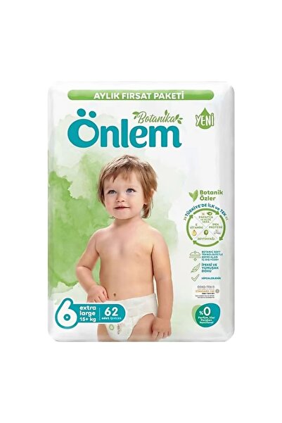 ÖNLEM Botanika 6 Beden Çocuk Bezi Aylık Fırsat Paketi X-large 62 Li X 3 Adet