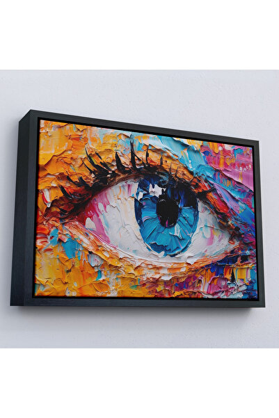 Oxyteez Pictură abstractă colorată a ochiului cu cadru din lemn-7240
