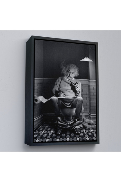 Oxyteez Albert Einstein într-un cadru de lemn - Albert care fumează o pipă pe...