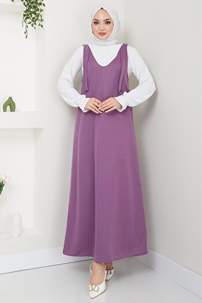 hafsamina فستان جيليه محبوك أرجواني - نهر HM2389