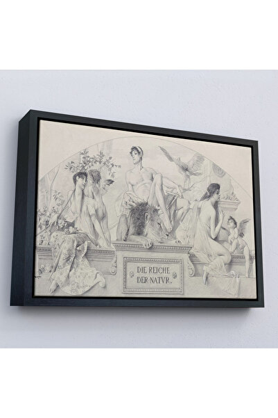 Home Wooden Framed Gustav Klimt - Painting of the Realms of Nature - the Realms of Nature-7087