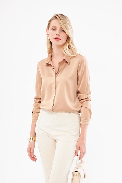 LOVELF Κλασικό πουκάμισο Mink Satin