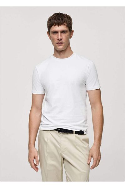 MANGO Man Tricou din bumbac stretch