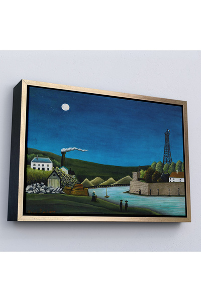 Home Henri Rousseau cu cadru din lemn - Pictură pe râul Seine din Suresnes - Calul Seine din Suresnes-7093