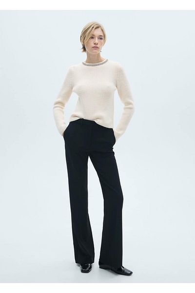 MANGO Woman Jewelled Collar Sweater