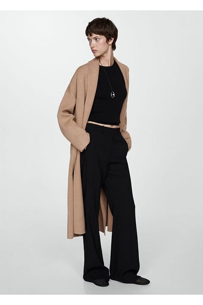 MANGO Woman Oversize Strickmantel mit Taschen