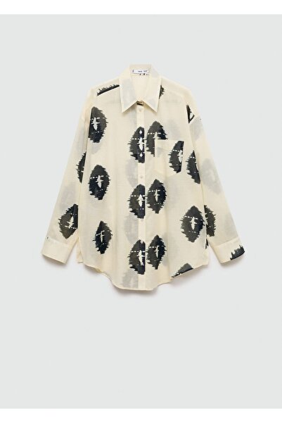 MANGO Woman Yarı transparan desenli gömlek