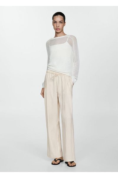 MANGO Woman Straight Cut Lyosel Pants