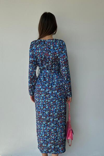 Elbee Fashion Woman Eteği Yırtmaçlı Kemerli Elbise