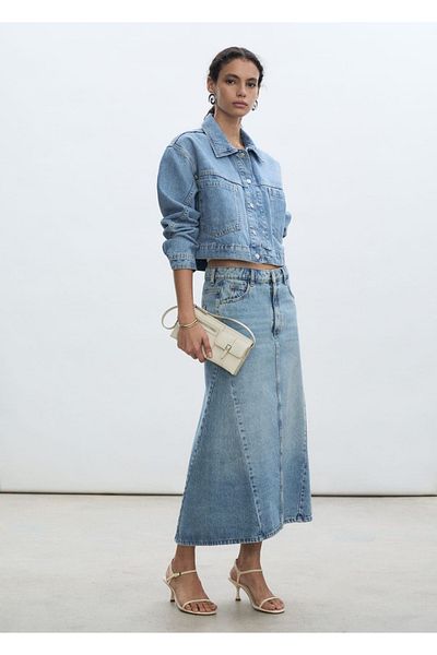 MANGO Woman Jeansmantel mit Taschen