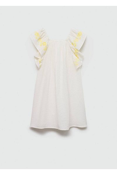 MANGO Kids Κέντημα Λεπτομερές Φόρεμα