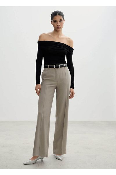 MANGO Woman Wideleg pants with pens