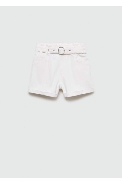 MANGO Woman Kemerli denim şort