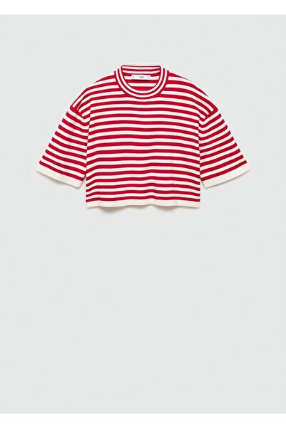 MANGO Woman Çizgili kısa kazak