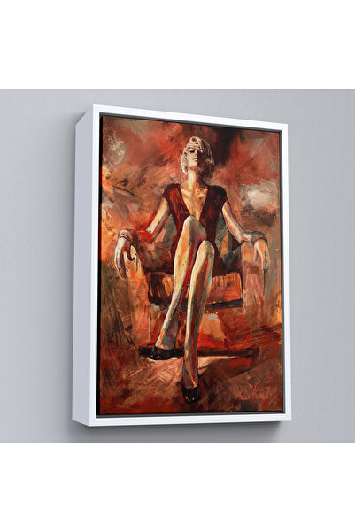 Limitless Sexy Woman Sitting on a Wooden Frame Sofa Painting-7887