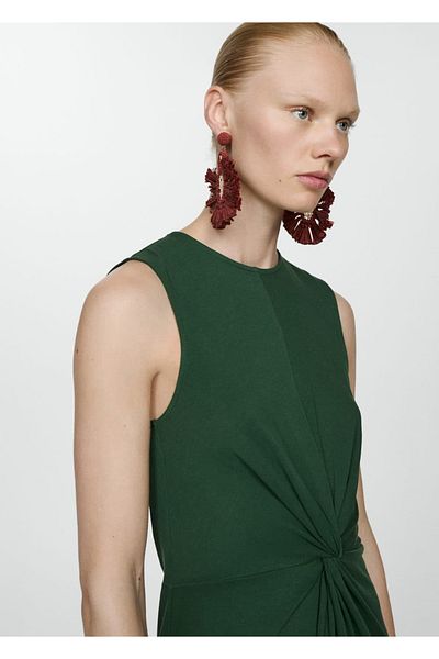 MANGO Woman Μίντι φόρεμα με λεπτομέρεια