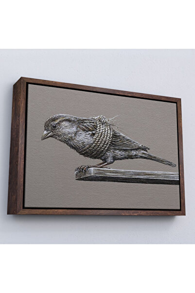 Oxyteez Tablou de libertate cu rama din lemn - Pasăre cu aripi legate-7203