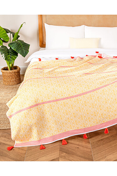 Madame Coco Blancheur Tek Kişilik Yatak Örtüsü - Sarı