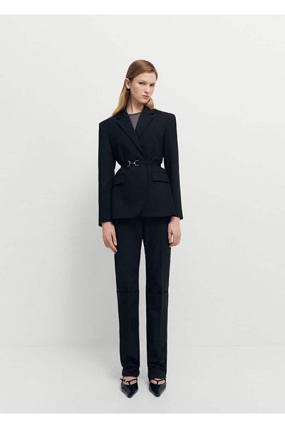 MANGO Woman Straight Cut Pleated Pants