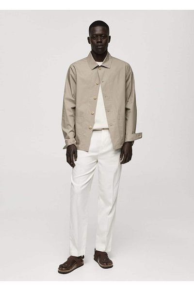 MANGO Man Hemdjacke aus 100 % Baumwollpopeline