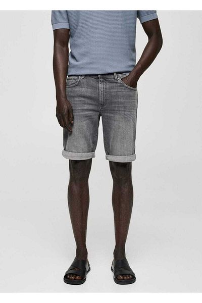 MANGO Man Slim fit τζιν βερμούδα